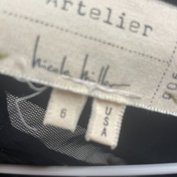 Artelier Nicole Miller Black Gold Metallic Cutout Back Cocktail Dress - Picture 4 of 5